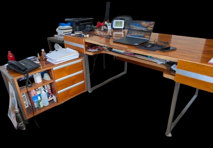 Large Minister Desk, Ligne Roset 1970 Edition, In Rosewood Veneer