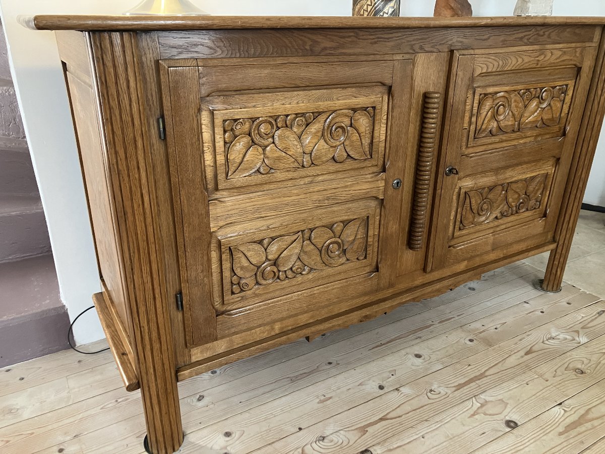 Art Deco Sideboard, 1940s–1950s, Made Of Oak-photo-2