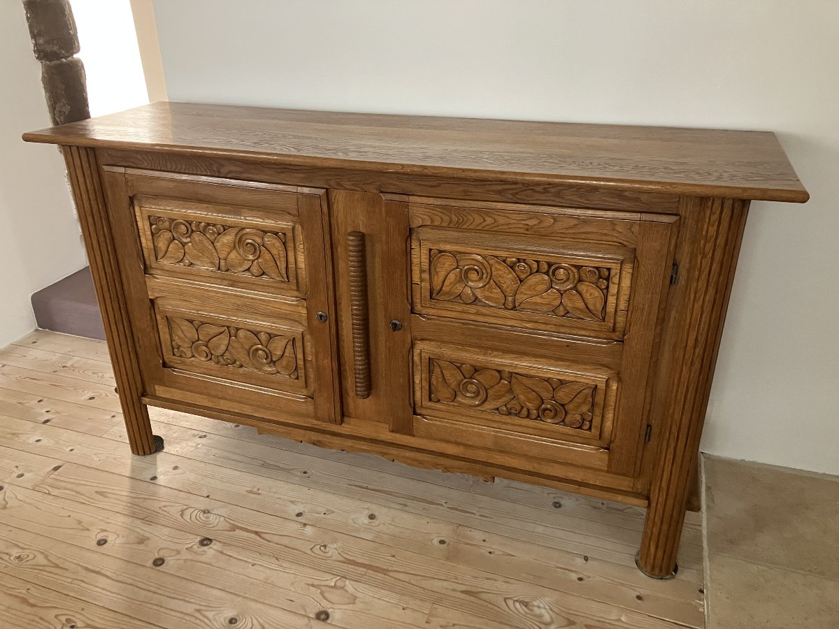 Art Deco Sideboard, 1940s–1950s, Made Of Oak-photo-3