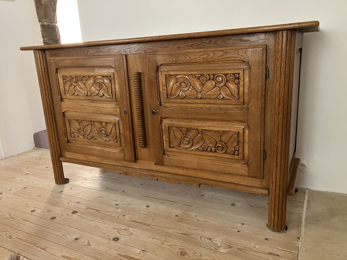 Art Deco Sideboard, 1940s–1950s, Made Of Oak-photo-4
