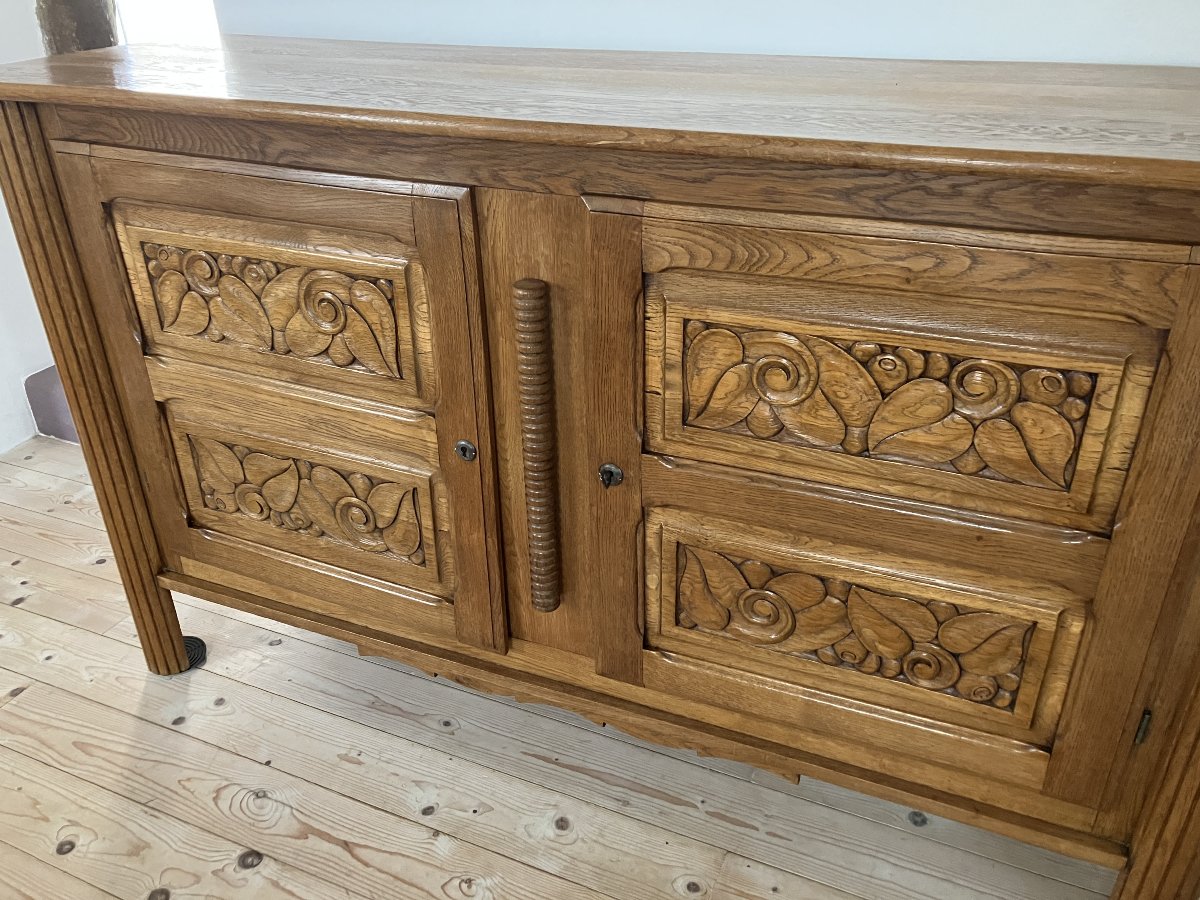 Art Deco Sideboard, 1940s–1950s, Made Of Oak-photo-2