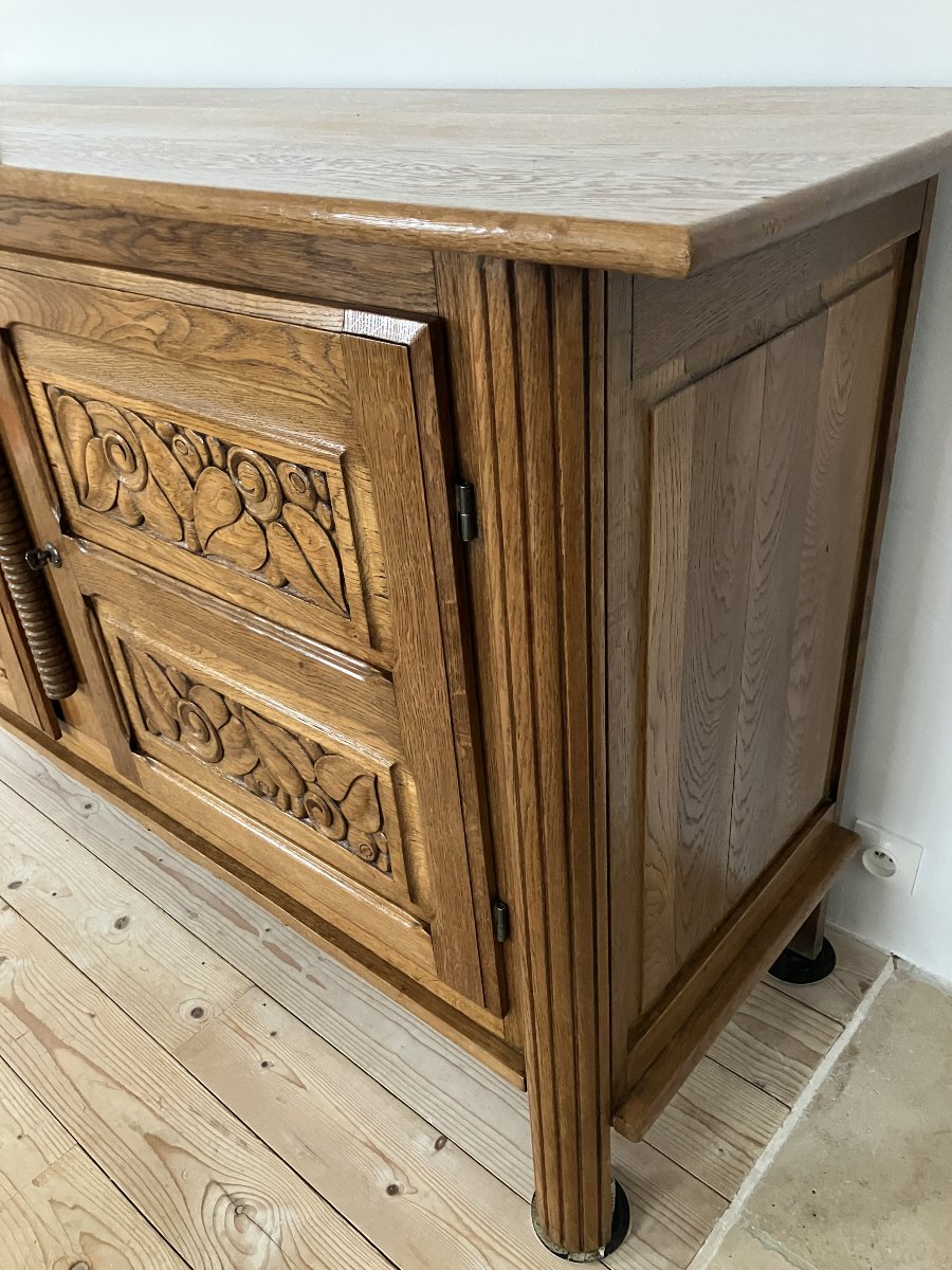 Art Deco Sideboard, 1940s–1950s, Made Of Oak-photo-3