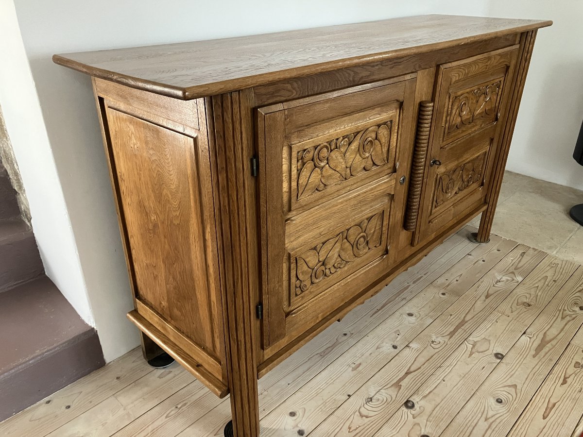 Art Deco Sideboard, 1940s–1950s, Made Of Oak-photo-4