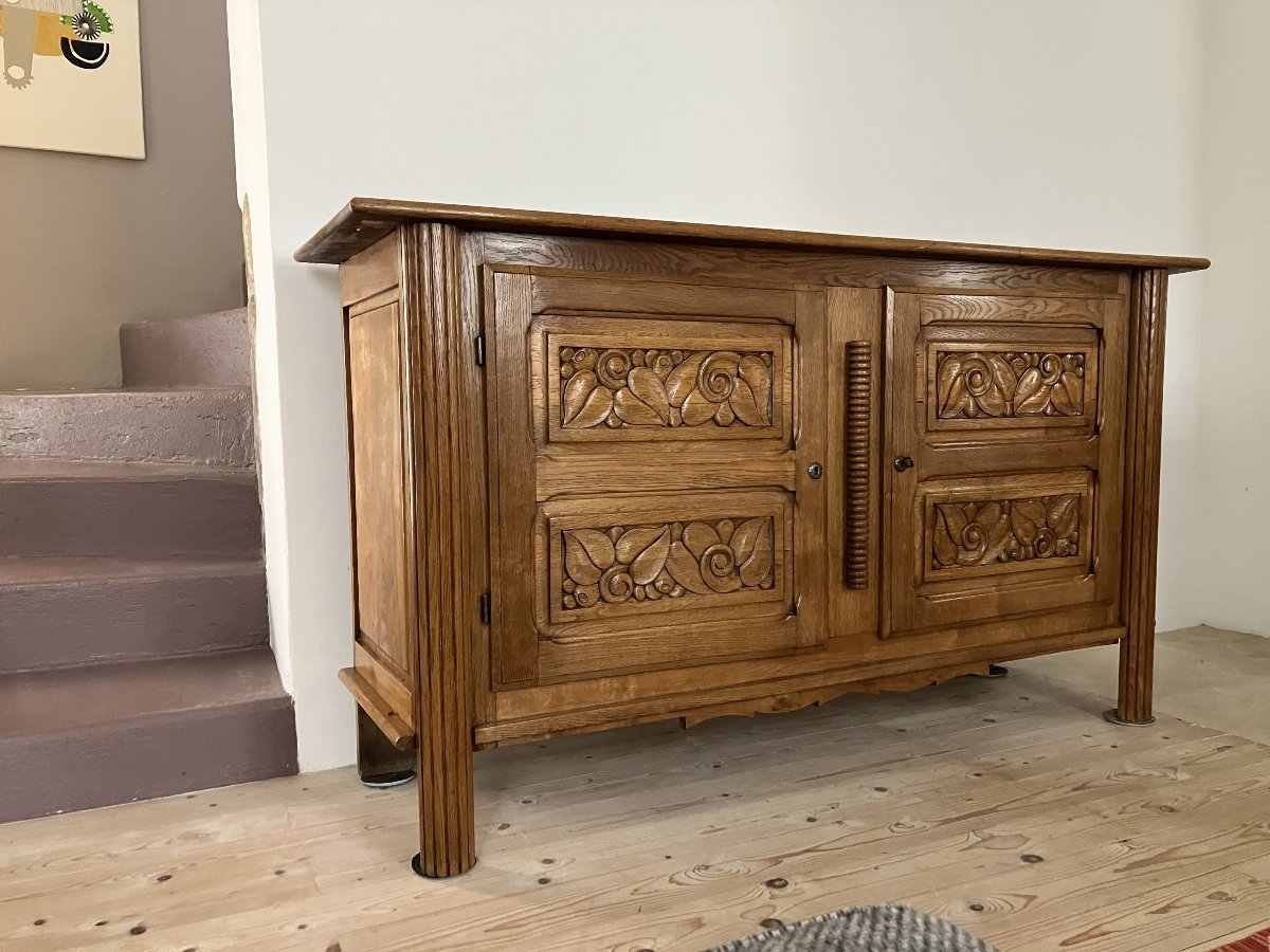 Art Deco Sideboard, 1940s–1950s, Made Of Oak-photo-5