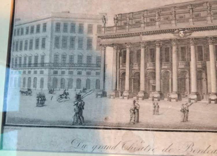 Engraving From Bordeaux Grand Théâtre Late 18th Century-photo-3