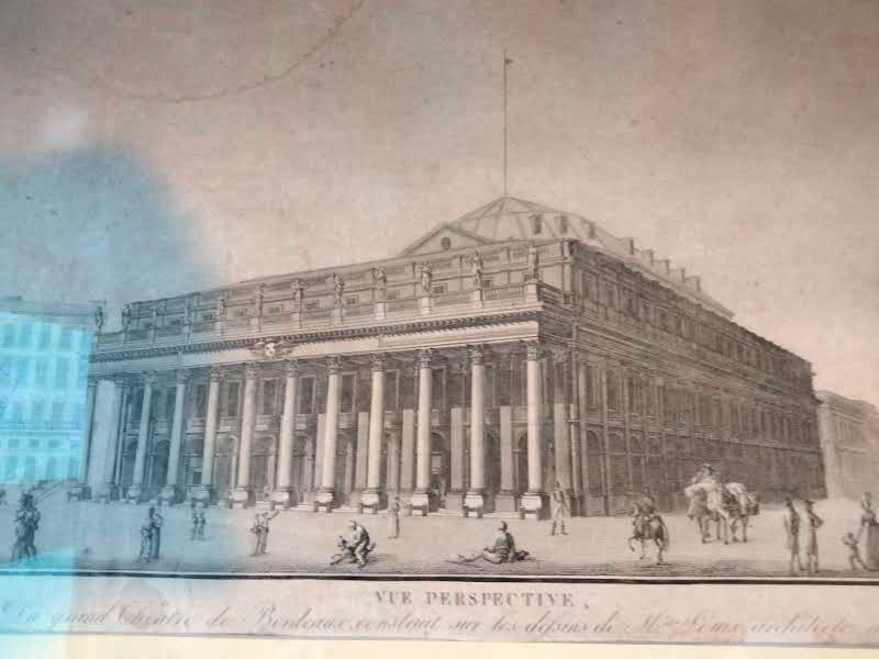 Engraving From Bordeaux Grand Théâtre Late 18th Century-photo-1