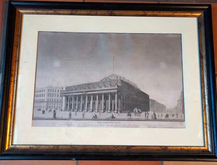 Engraving From Bordeaux Grand Théâtre Late 18th Century