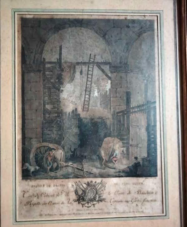 Color Engraving By Janinet - Hubert Robert Roman Ruins 18th Century-photo-2