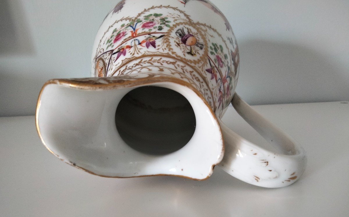 Pitcher And Its 18th Century Verneuilh Bordeaux Porcelain Bowl-photo-4