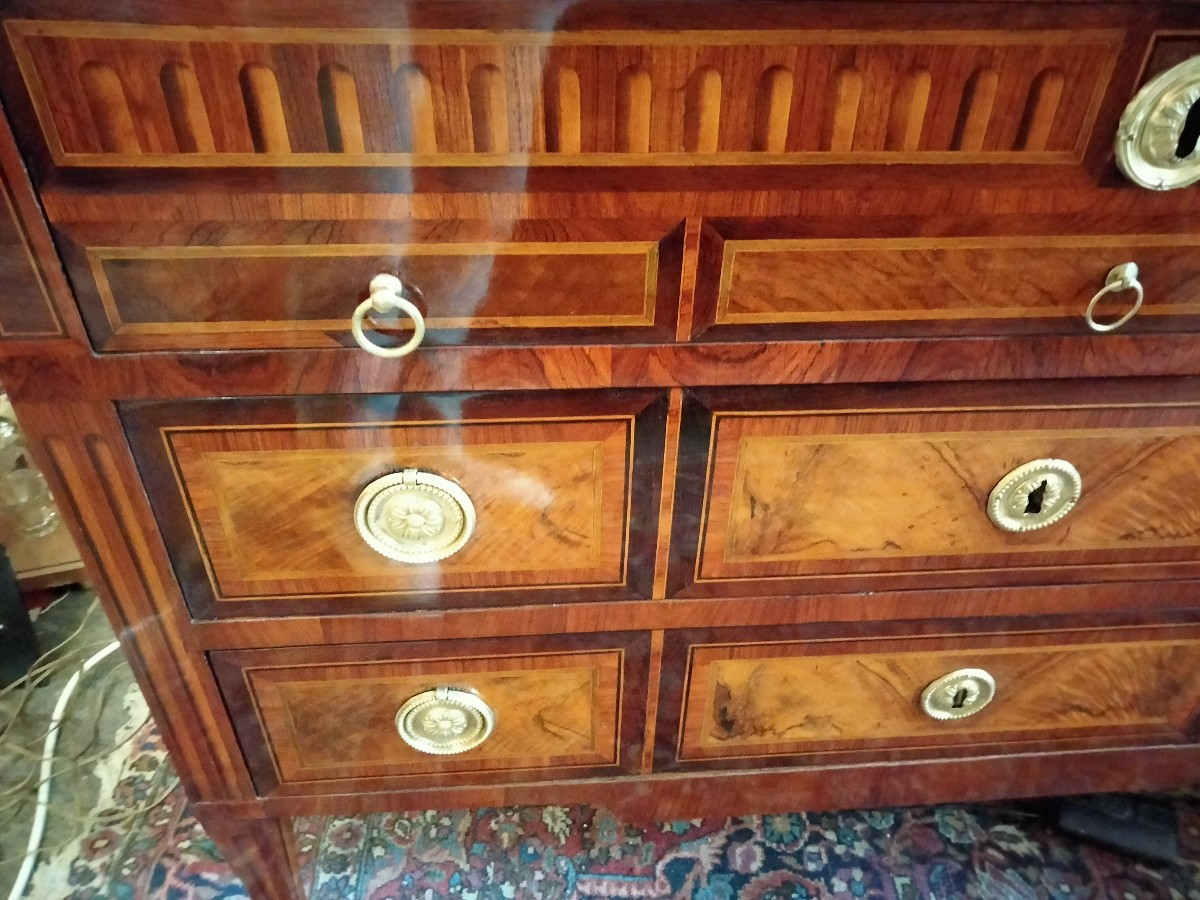 Commode Bureau Louis XVI Estampillé Jean Demoulin-photo-1