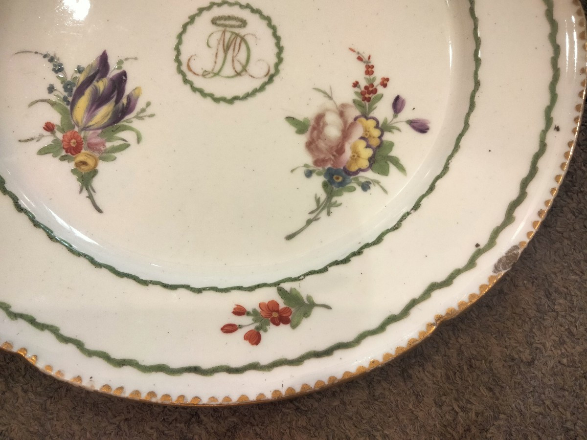 Assiette Porcelaine de Paris Manufacture à la Reine XVIIIe-photo-4
