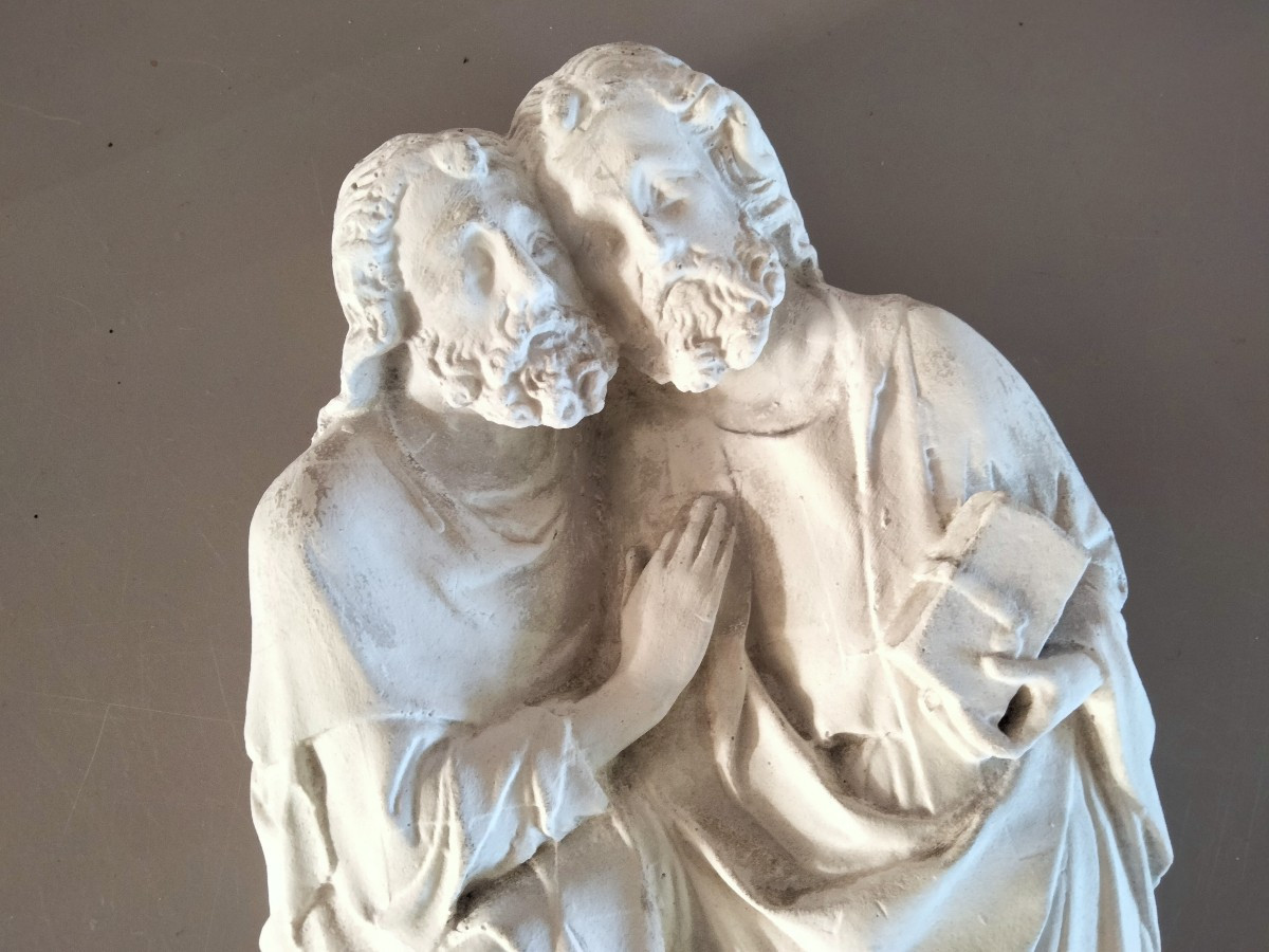 Bas relief platre de Gaston Schnegg - Guérison du sourd muet-photo-2