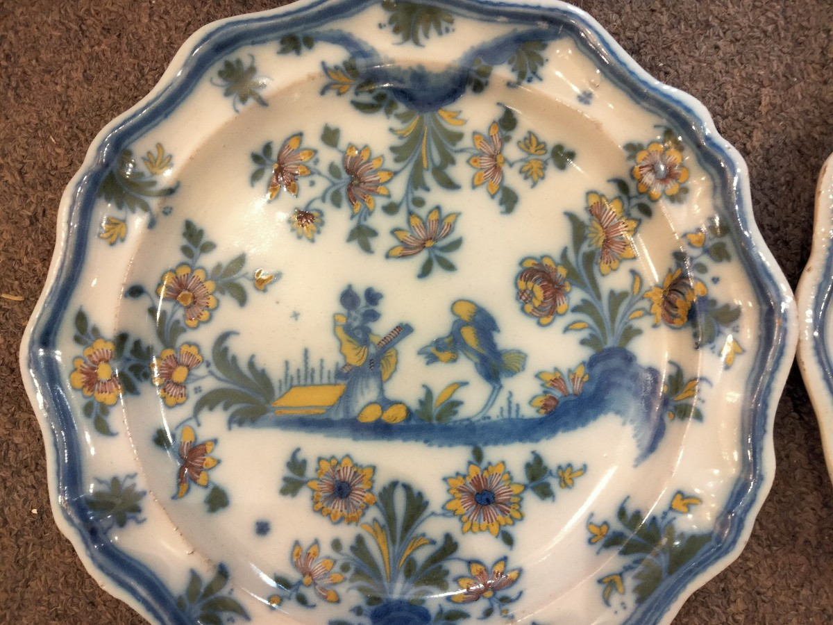 Paire d'assiettes Marseille XVIIIe-photo-2