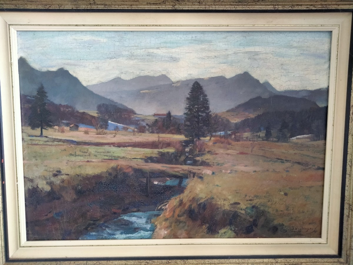 Painting: Landscape In The Bavarian Alps By Gerhardinger