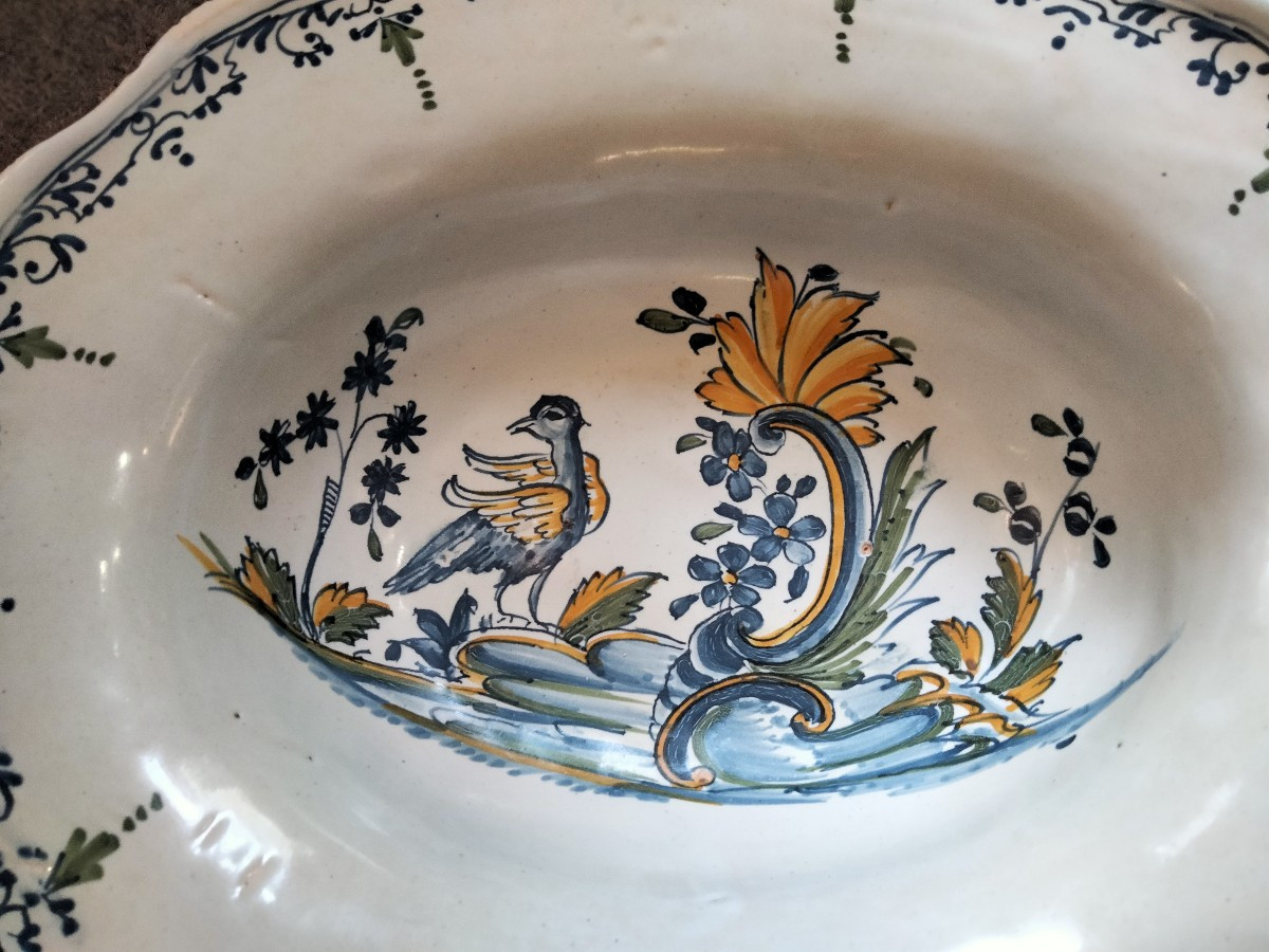 Barber Dish Moulins Lyon 18th Century-photo-2