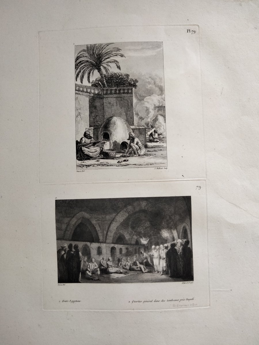 Lot 5 Gravures Vivant Denon - Voyage en basse et Haute Egypte XIXe-photo-2