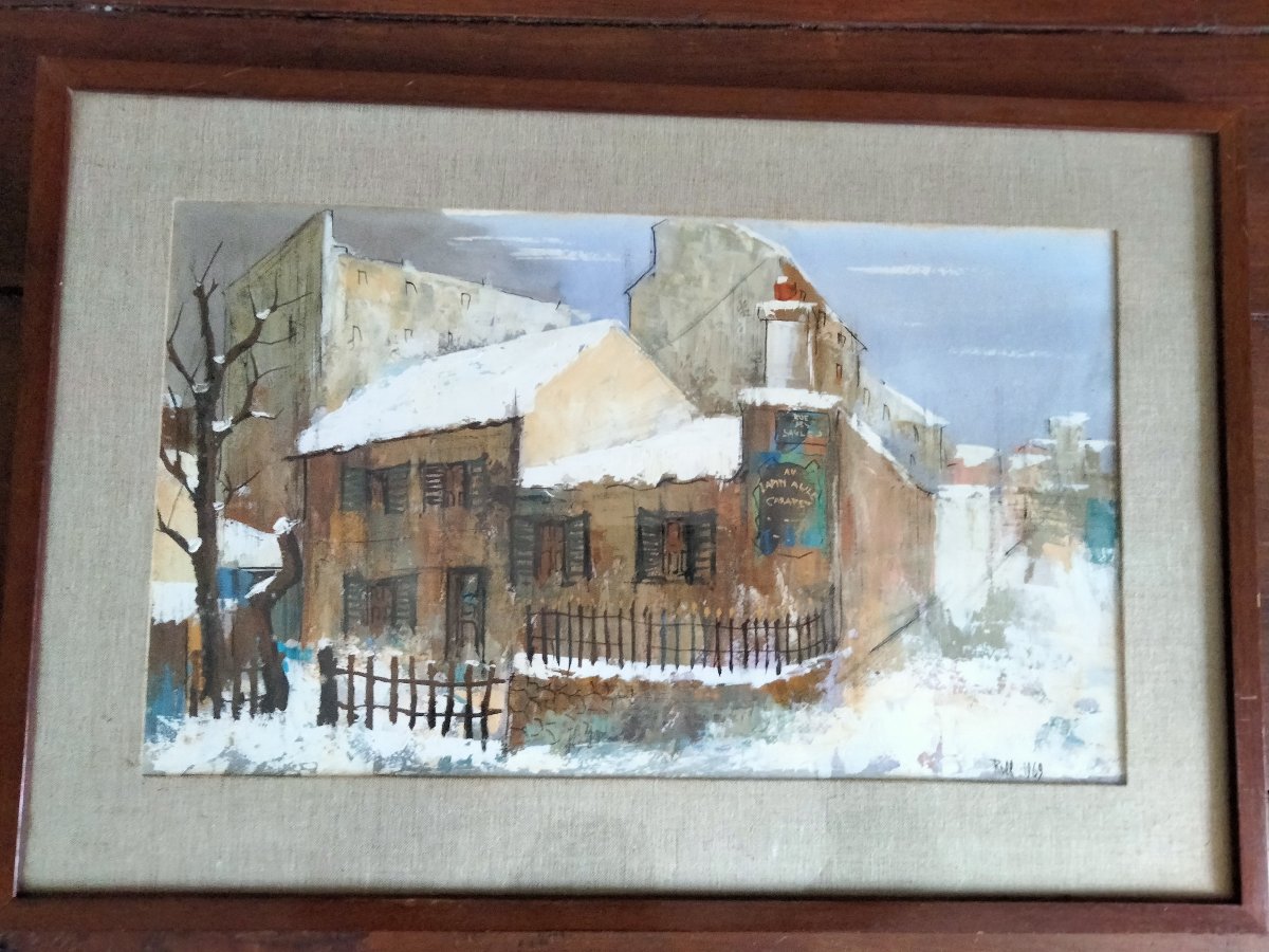 Painting Le Lapin Agile Signed Roll