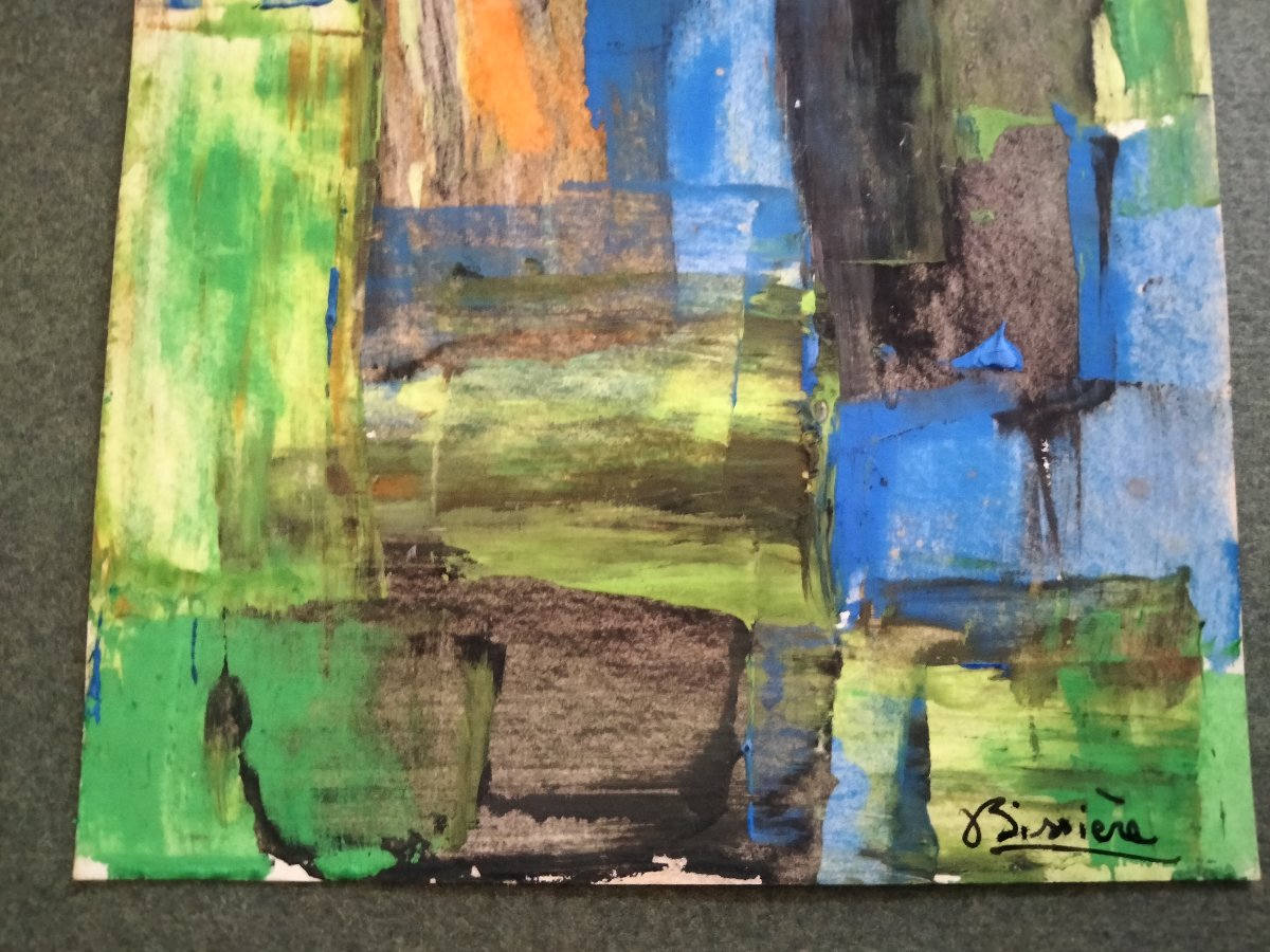 Aquarelle - Roger Bissière  Etude pour composition abstraite 1959-photo-3