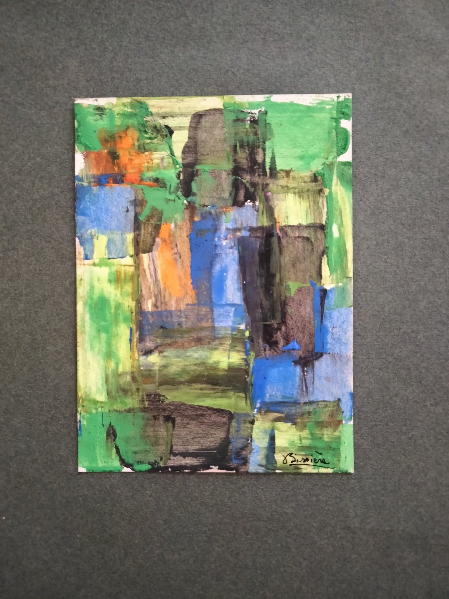 Aquarelle - Roger Bissière  Etude pour composition abstraite 1959
