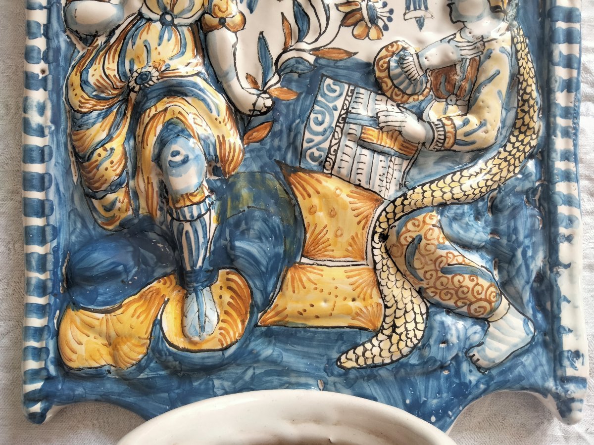 17th-century Nevers Baptismal Font Panel - The Annunciation-photo-1