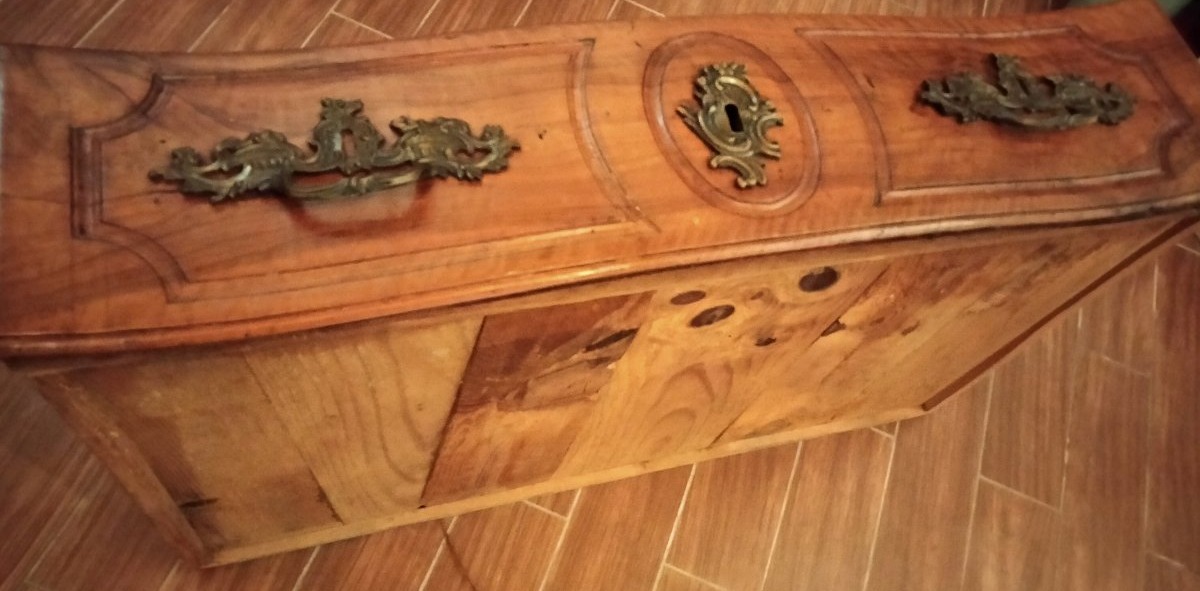 18th-century Provençal Chest Of Drawers With Lids, Made Of Pear Wood-photo-4