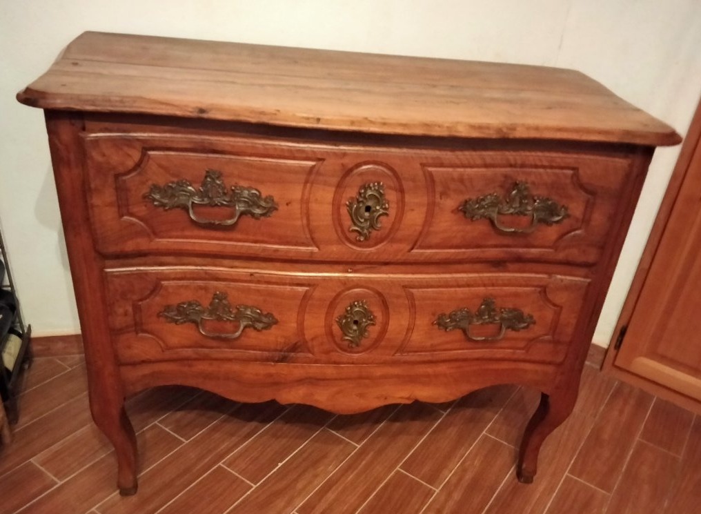 18th-century Provençal Chest Of Drawers With Lids, Made Of Pear Wood