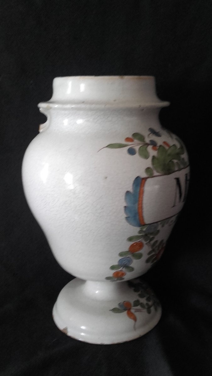 Pot à Pharmacie Faience Bordeaux Hustin XVIIIe-photo-3
