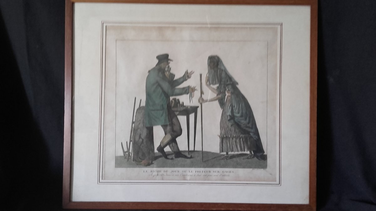 Engraving By Julien - The Rich Of The Day Or The Pawnbroker Late 18th Century