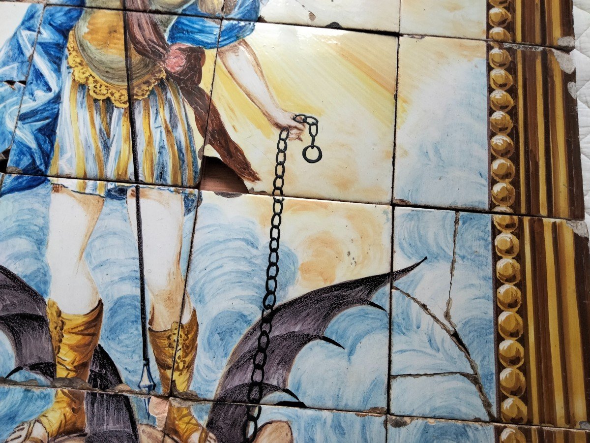 18th Century Valence Manises Tile Panel-photo-1