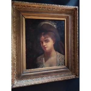 Portrait De Jeune Femme d'Emmanuel De Dieudonné XIXe