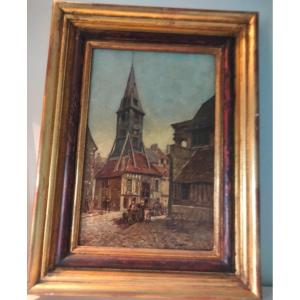 Painting Ste Catherine Church Honfleur Late 19th Century