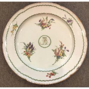 Assiette Porcelaine de Paris Manufacture à la Reine XVIIIe