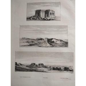 Lot 5 Gravures Vivant Denon - Voyage en basse et Haute Egypte XIXe