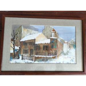 Tableau Le Lapin Agile signé Roll