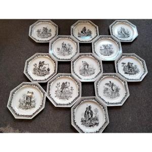 Series 12 Creil Plates - Month And Zodiac Nineteenth