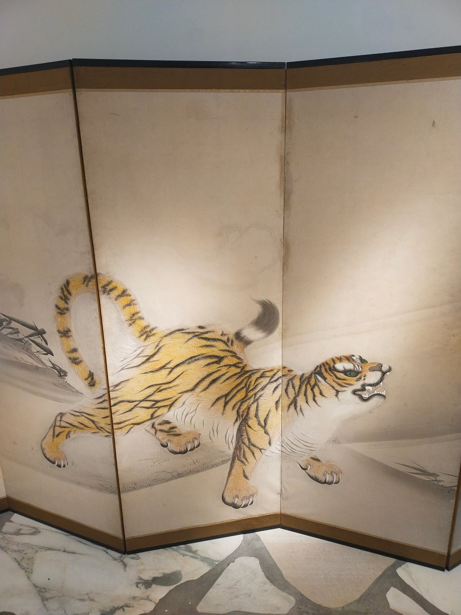 Paravent japonais au tigre-photo-4
