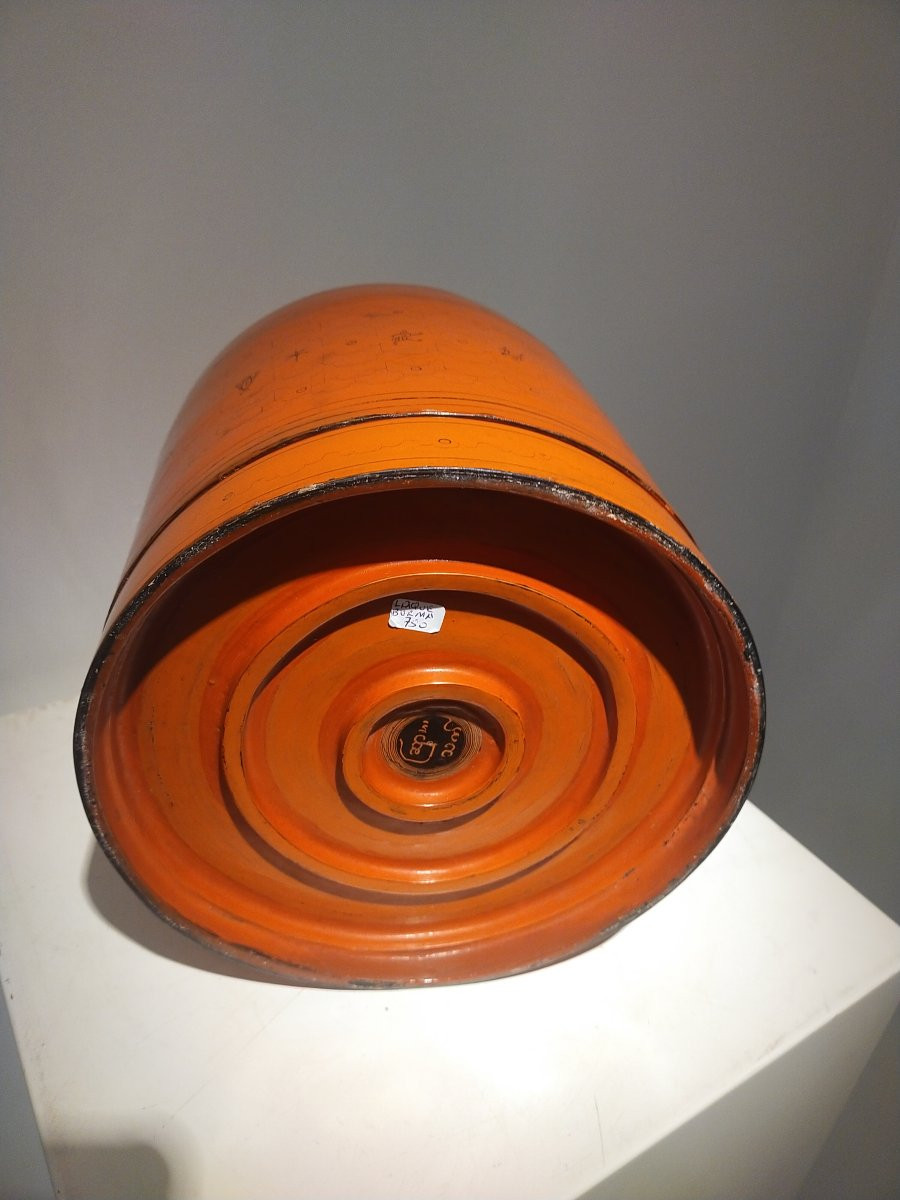 Boîte à bétel, laque orange,Birmanie -photo-3