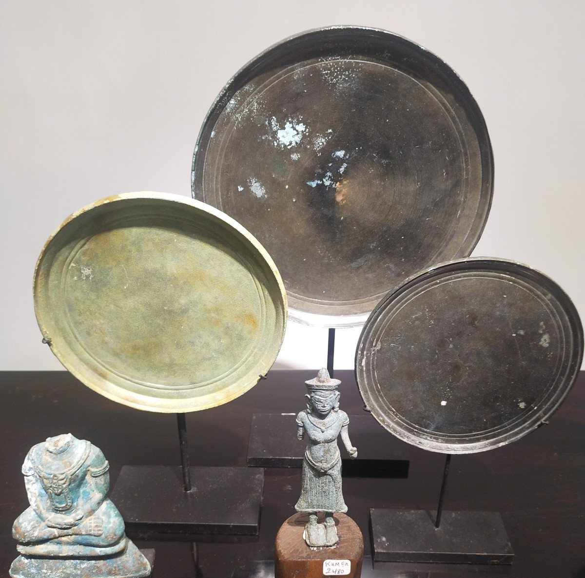 Miroir en bronze Khmer
