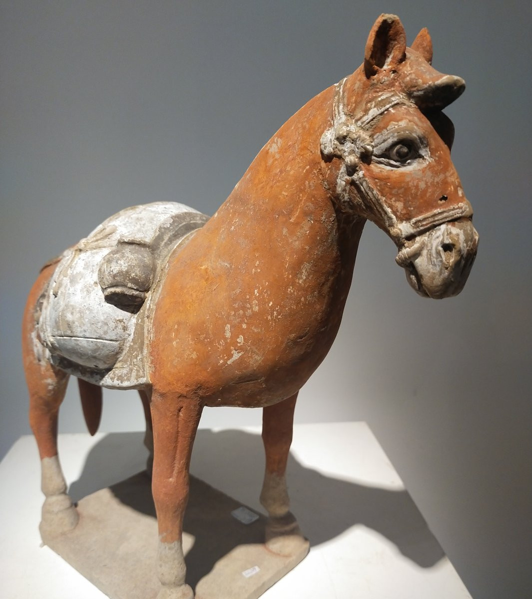 Terracotta Horse Returning From The Hunt From The Northern Qi Period, China 6th Century.-photo-3