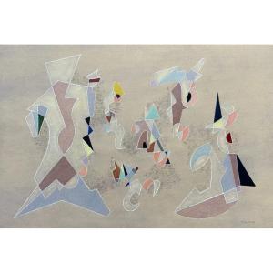 Drawing By Henri Nouveau (1901-1959) “sechs Gebilde” 1948