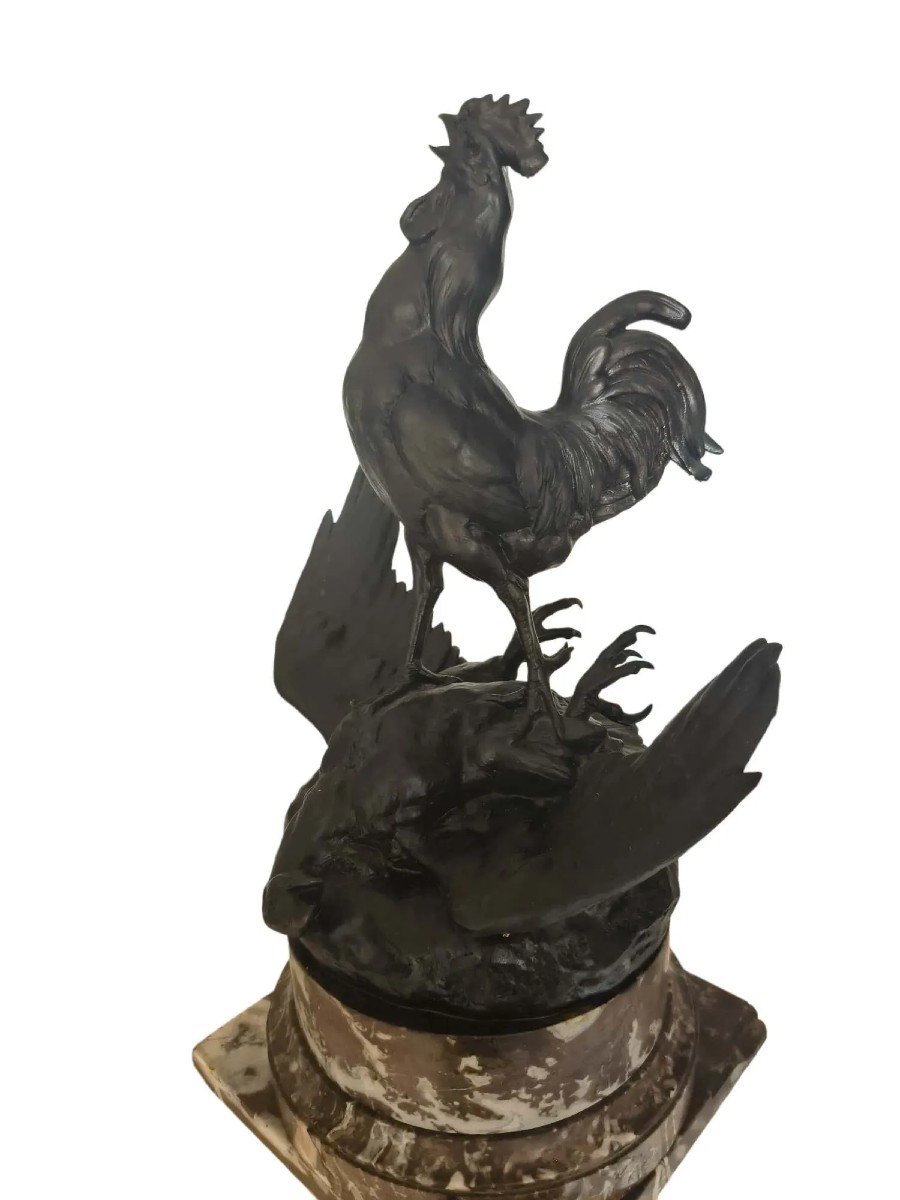 Coq en bronze et sa colonne-photo-2