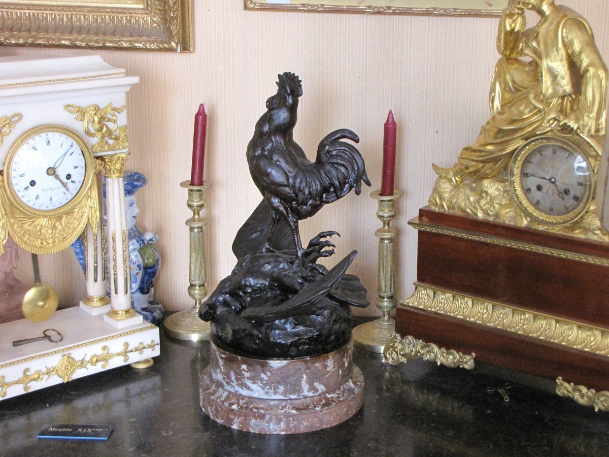 Bronze Rooster And Its Column-photo-3