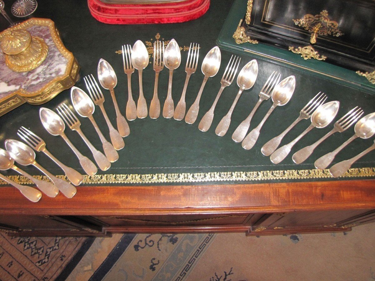 12 Couverts en argent-photo-4