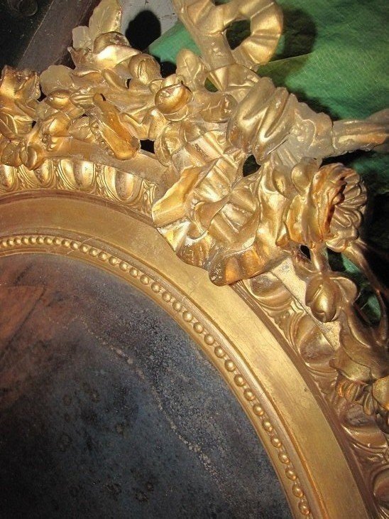 Louis XVI Oval Mirror-photo-3