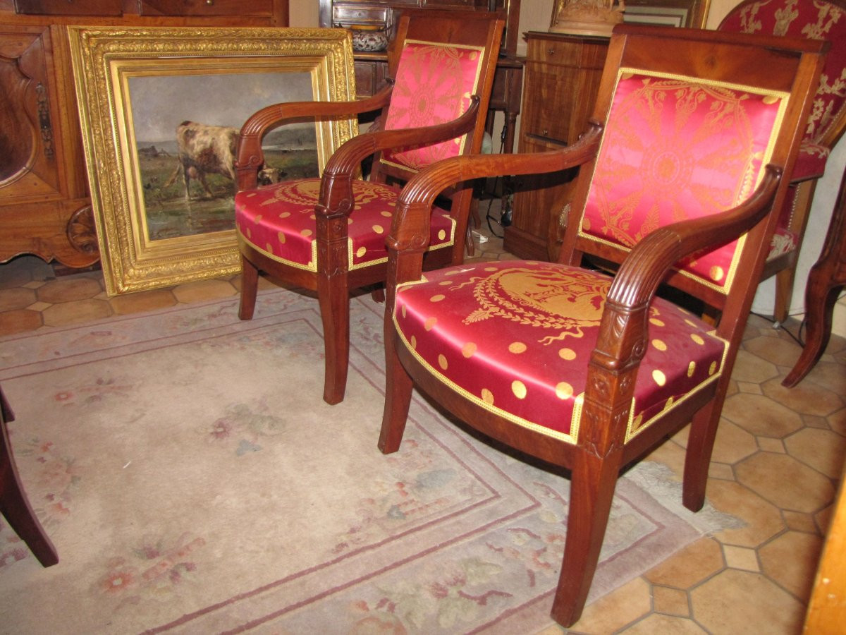 Pair Of Restoration Armchairs-photo-4
