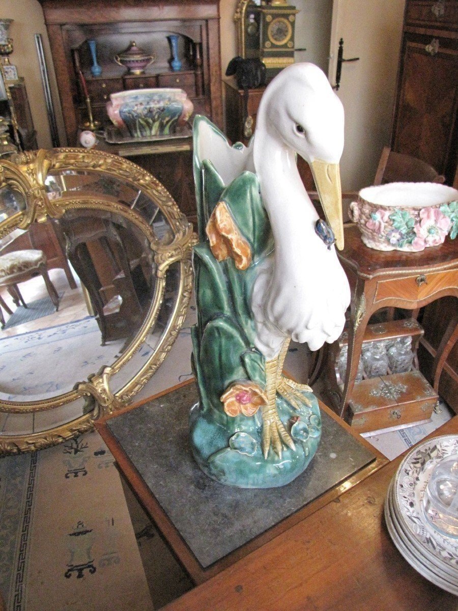 Grand cygne en barbotine-photo-3