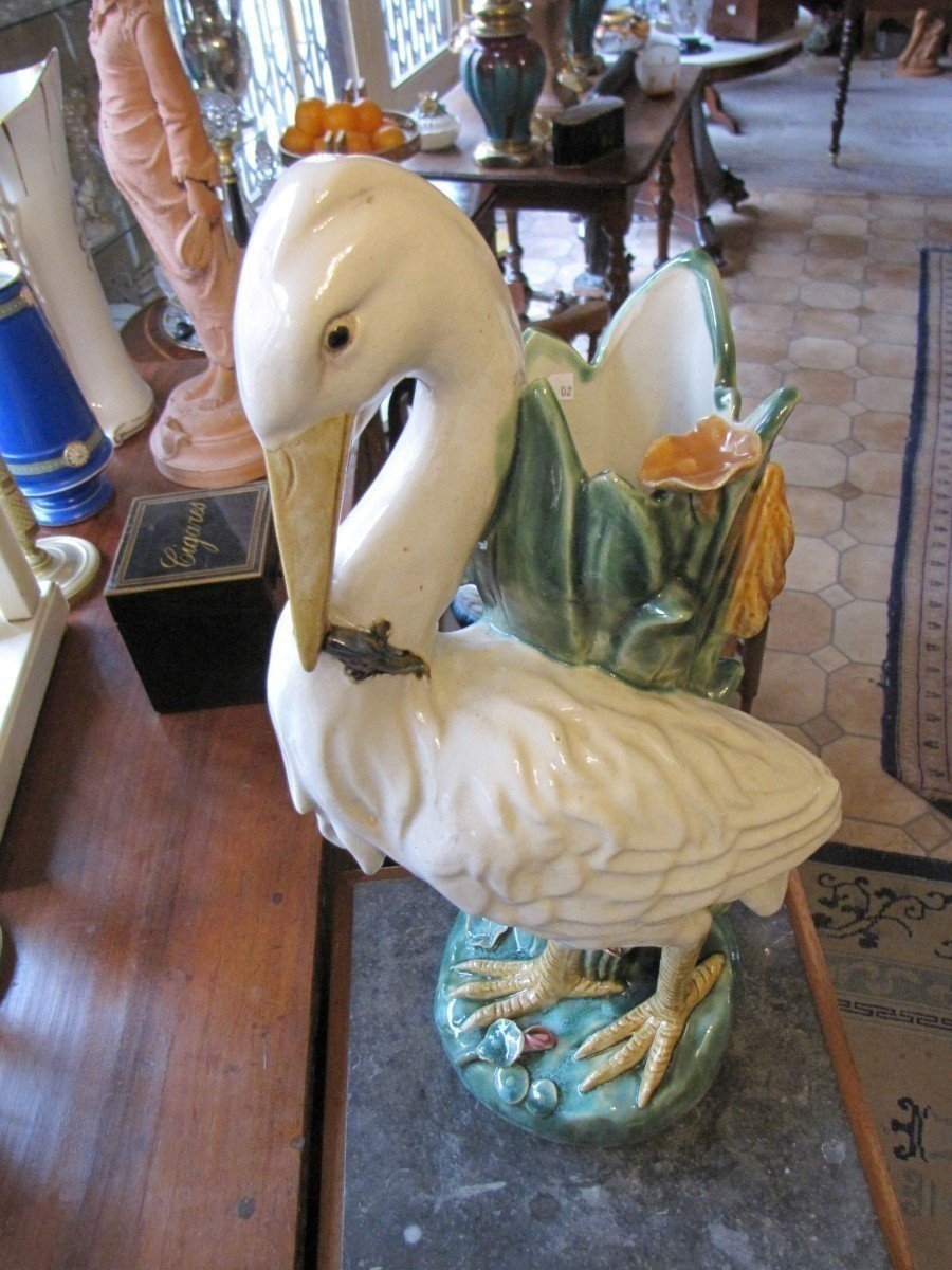 Grand cygne en barbotine-photo-4