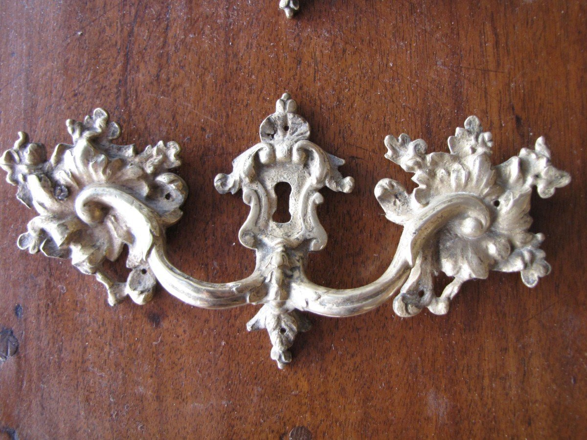 Jeu de poignées Louis XV  en bronze doré-photo-4
