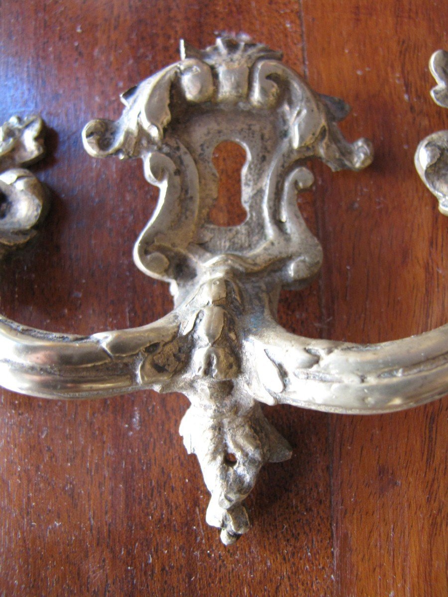 Jeu de poignées Louis XV  en bronze doré-photo-2