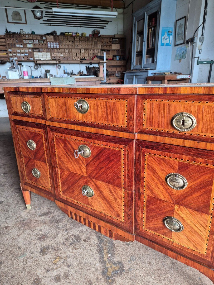 Commode Louis XVI marquetée-photo-3